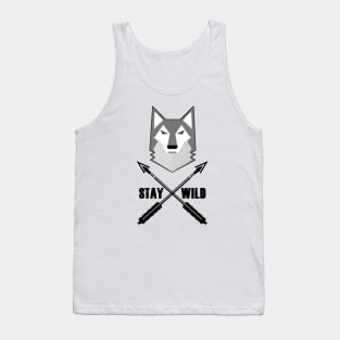 Stay Wild Wolf Wilderness Wolves Adventure Tank Top